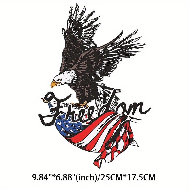 Autocolant pentru caroserie cu design steag de vultur pentru geamuri și bare de protecție; instalare prin lipire