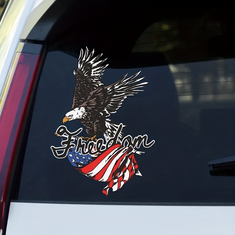 Autocolant pentru caroserie cu design steag de vultur pentru geamuri și bare de protecție; instalare prin lipire