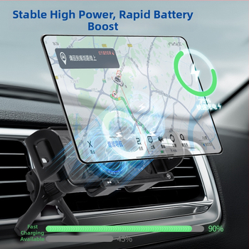 Сгъваем държач за телефон за кола със безжично бързо зареждане - 7,5 W, монтаж на въздушен вентил със щракване, модел X07, универсална съвместимост