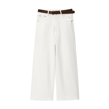 Τζιν σε στυλ Ευρώπης και Αμερικής, ψηλόμεσα, φαρδιά παντελόνια, patchwork denim, μακριά παντελόνια, Καλοκαίρι 2025