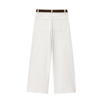 Τζιν σε στυλ Ευρώπης και Αμερικής, ψηλόμεσα, φαρδιά παντελόνια, patchwork denim, μακριά παντελόνια, Καλοκαίρι 2025