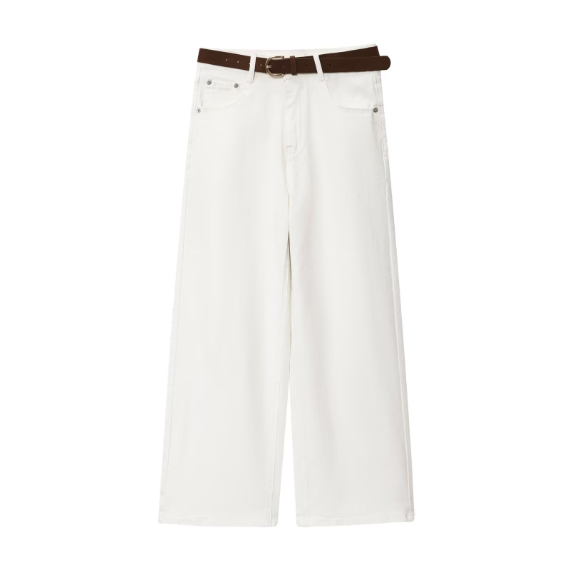 Τζιν σε στυλ Ευρώπης και Αμερικής, ψηλόμεσα, φαρδιά παντελόνια, patchwork denim, μακριά παντελόνια, Καλοκαίρι 2025