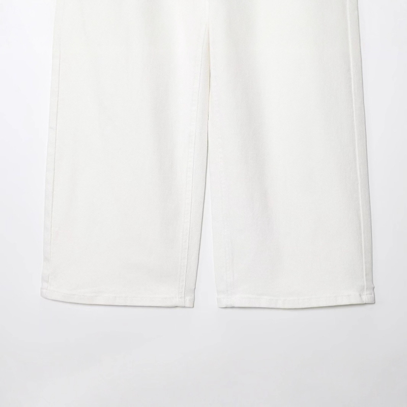 Τζιν σε στυλ Ευρώπης και Αμερικής, ψηλόμεσα, φαρδιά παντελόνια, patchwork denim, μακριά παντελόνια, Καλοκαίρι 2025