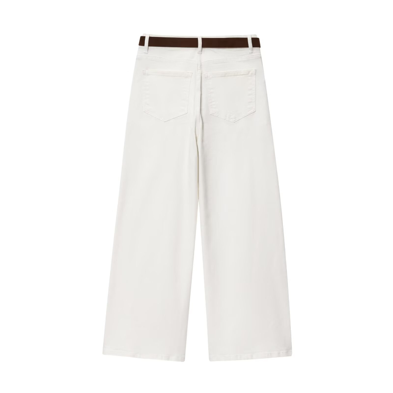 Τζιν σε στυλ Ευρώπης και Αμερικής, ψηλόμεσα, φαρδιά παντελόνια, patchwork denim, μακριά παντελόνια, Καλοκαίρι 2025