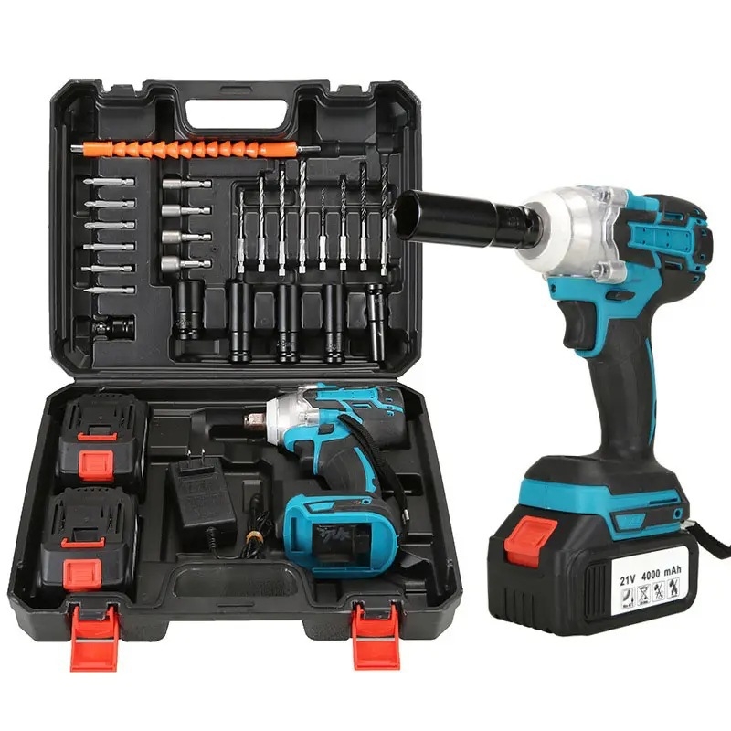 Ασύρματο σετ εργαλείων με υψηλή ροπή, κινητήρας χωρίς ψήκτρες, μπαταρία λιθίου 21V, πολλαπλές ταχύτητες, σφιγκτήρας με τρεις σιαγόνες