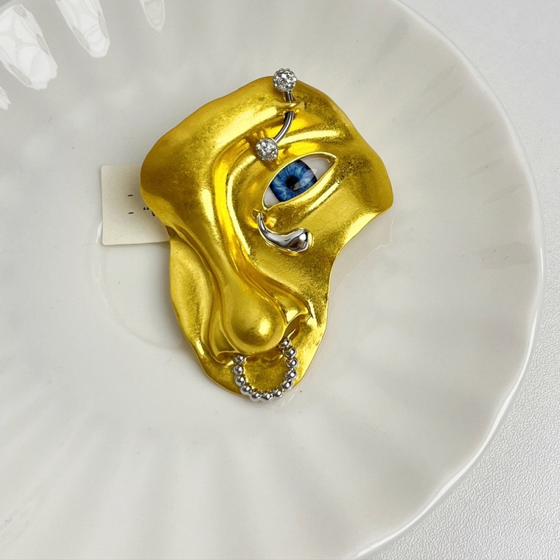 Broșă din aliaj cu finisaje electroplacate, dublă utilizare, lansare primăvara 2024