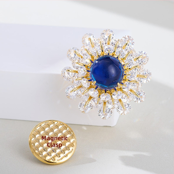 Καρφί ρούχων – σχέδιο χιονονιού, μικροενσωματωμένο ζιρκόν, σχήμα λουλουδιού, χαλκός, ηλεκτρόπλατινωση