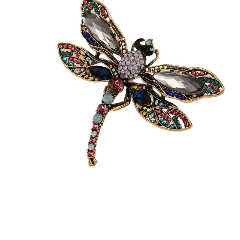 Broșă dragonfly, aliaj de zinc, stil INS, ecologic, decorativ