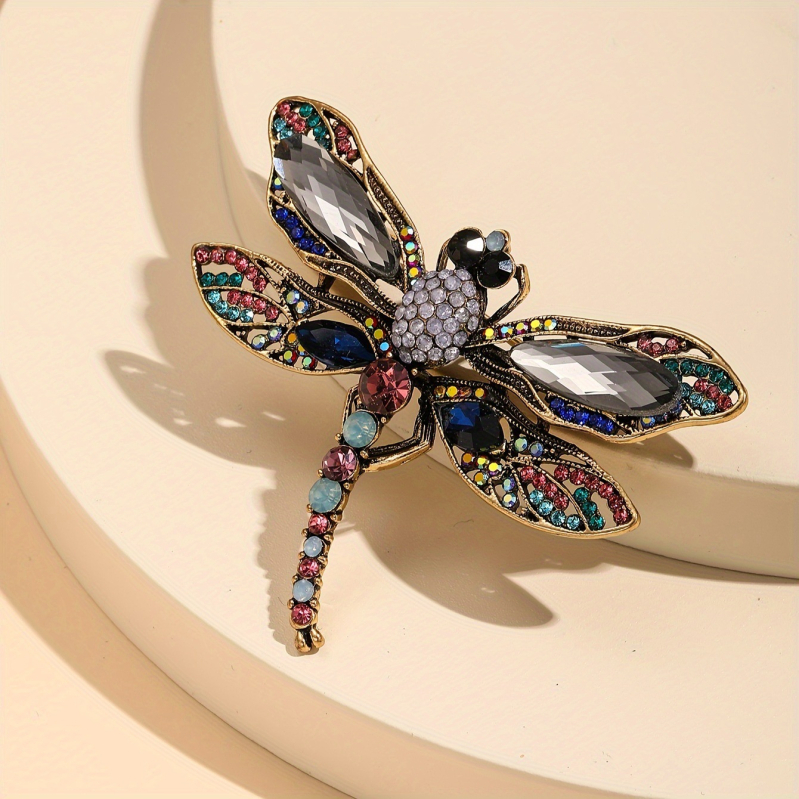 Broșă dragonfly, aliaj de zinc, stil INS, ecologic, decorativ