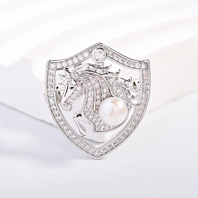 Broșă din cupru, placare electroplată, stil elegant; formă: damă; tip: broșă