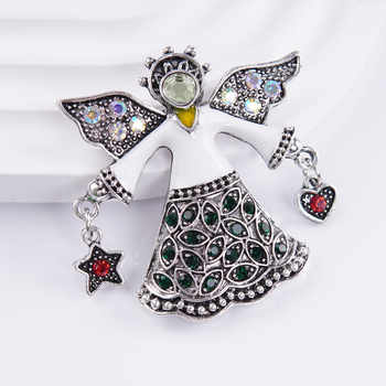 Καρφίτσα αγγέλου με στυλ κρασί, Unisex, Γαλλικό ρετρό σχέδιο; σχήμα καρτούν; Υλικό: κράμα ψευδαργύρου; Διαδικασία: Ηλεκτροπλατίωση