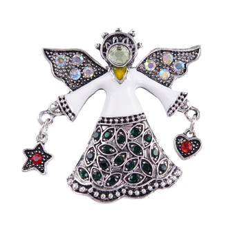 Καρφίτσα αγγέλου με στυλ κρασί, Unisex, Γαλλικό ρετρό σχέδιο; σχήμα καρτούν; Υλικό: κράμα ψευδαργύρου; Διαδικασία: Ηλεκτροπλατίωση