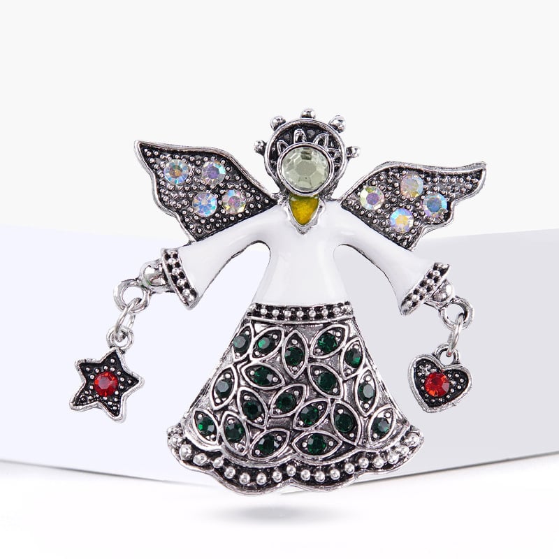 Broșă înger cu stil inspirat de vin, design franțuzesc-retro, unisex; formă caricatură; Material: aliaj de zinc; Proces: placare electrolitică