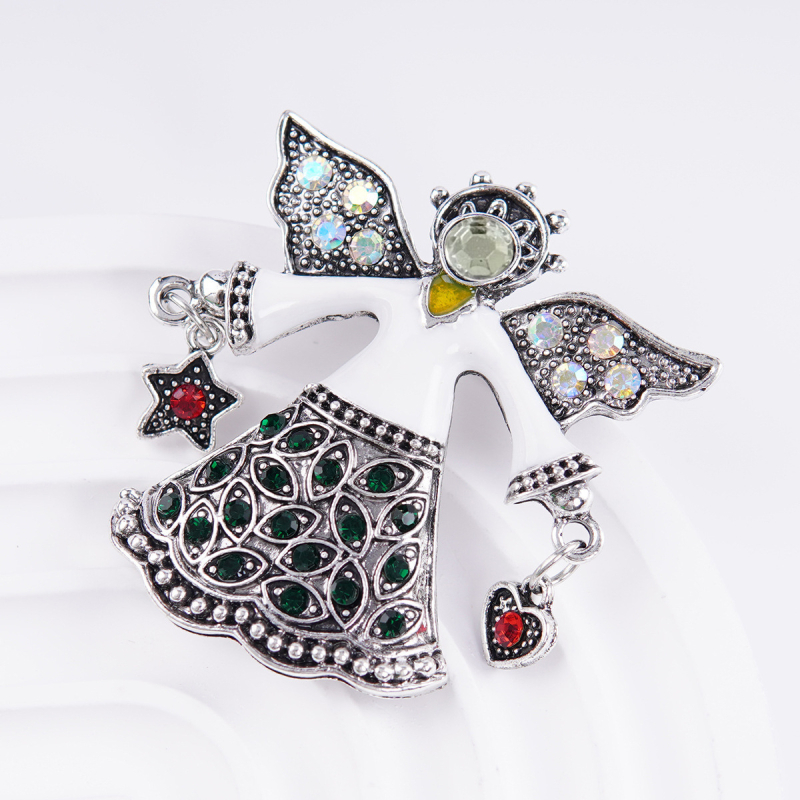 Broșă înger cu stil inspirat de vin, design franțuzesc-retro, unisex; formă caricatură; Material: aliaj de zinc; Proces: placare electrolitică