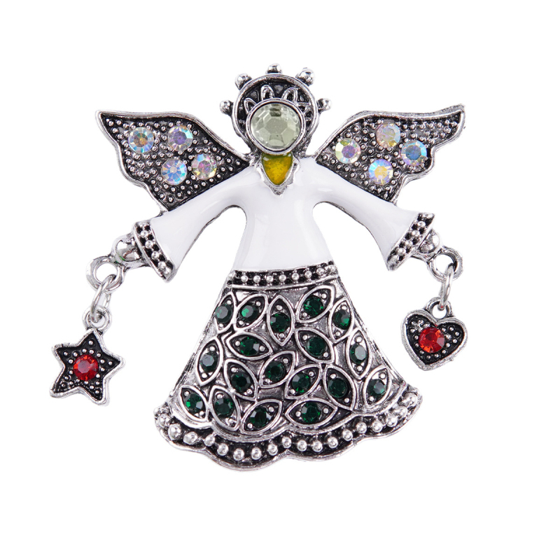 Broșă înger cu stil inspirat de vin, design franțuzesc-retro, unisex; formă caricatură; Material: aliaj de zinc; Proces: placare electrolitică