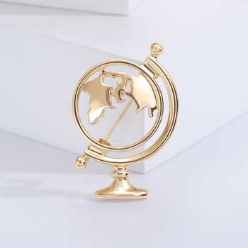 Globe Brooch, Unisex, Alloy, Electroplated, Oil Dripping Series, Decoration