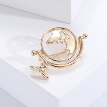 Globe Brooch, Unisex, Alloy, Electroplated, Oil Dripping Series, Decoration