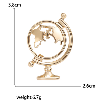 Globe Brooch, Unisex, Alloy, Electroplated, Oil Dripping Series, Decoration