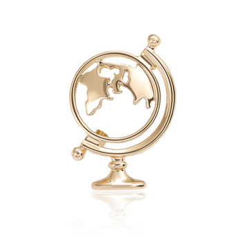 Globe Brooch, Unisex, Alloy, Electroplated, Oil Dripping Series, Decoration