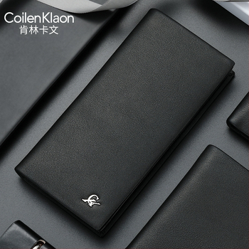 COILENKLAON Ανδρικό Πορτοφόλι - Γνήσιο Δέρμα, Πρώτο Στρώμα Αγελαδινό Δέρμα, Λεπτός Θήκη Καρτών με Θήκη για Ταυτότητα/Δίπλωμα Οδήγησης, Πολλές Θέσεις Καρτών, Θήκη Νομισμάτων, Αστική Απλότητα
