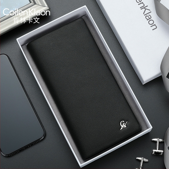 COILENKLAON Ανδρικό Πορτοφόλι - Γνήσιο Δέρμα, Πρώτο Στρώμα Αγελαδινό Δέρμα, Λεπτός Θήκη Καρτών με Θήκη για Ταυτότητα/Δίπλωμα Οδήγησης, Πολλές Θέσεις Καρτών, Θήκη Νομισμάτων, Αστική Απλότητα