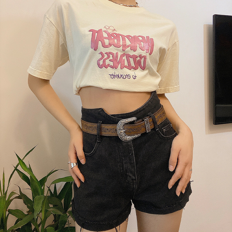 PU ādas josta ar sakausējuma sprādzi, sprādze ar adatu, platums 2–4 cm, reljēvs antīkā apdare, retro Hongkong stils