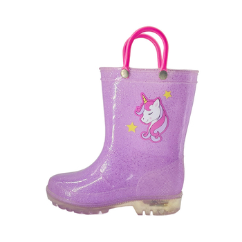 Παιδικές γαλότσες PVC, σειρά μονόκερος καρτούν, μεσαίο ύψος, αδιάβροχες και αντιολισθητικές