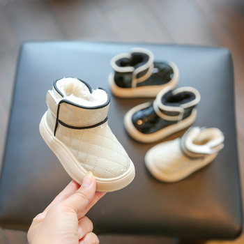 Χειμερινά μποτάκια χοντρά Ultrafilm δέρμα για μωρά, με ψηλό ύψος, ζεστά, αντιολισθητικά, Velcro κλείσιμο