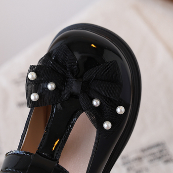 Pantofi fete prințesă din piele lucioasă, închidere Velcro, talpă PU, talpă din cauciuc