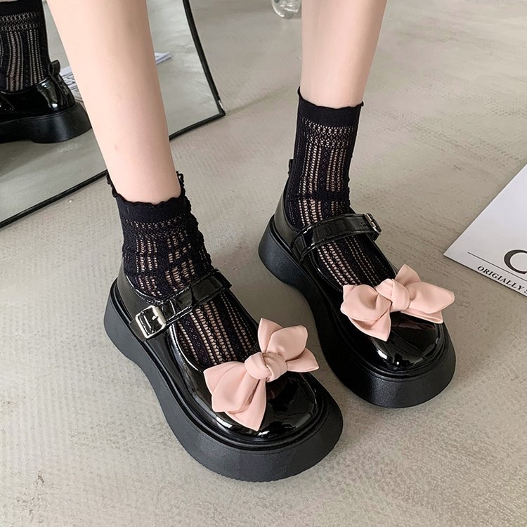 Pantofi femei Mary Jane cu vârf rotund, partea superioară PU, model floral, curea de gleznă cu cataramă, toc mediu 3-5 cm