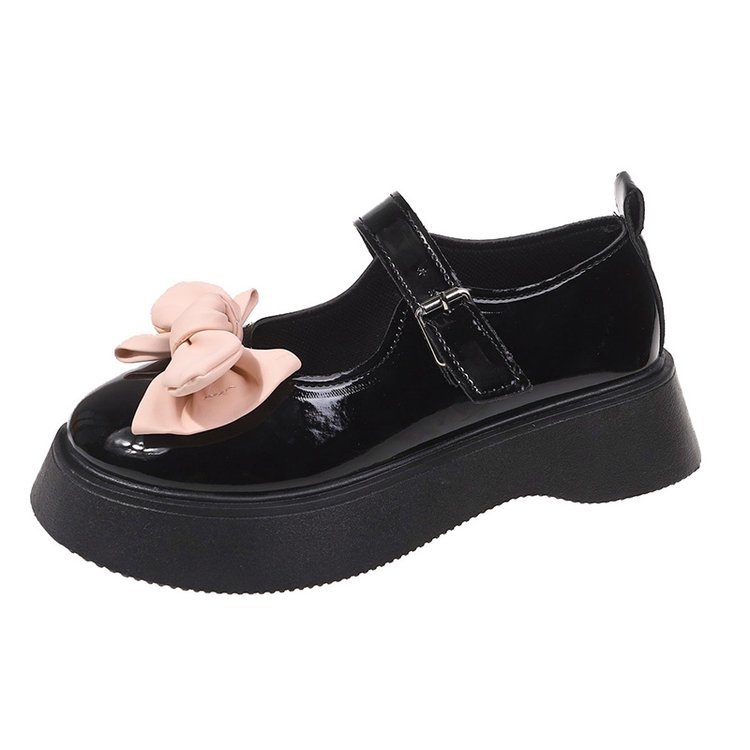 Pantofi femei Mary Jane cu vârf rotund, partea superioară PU, model floral, curea de gleznă cu cataramă, toc mediu 3-5 cm