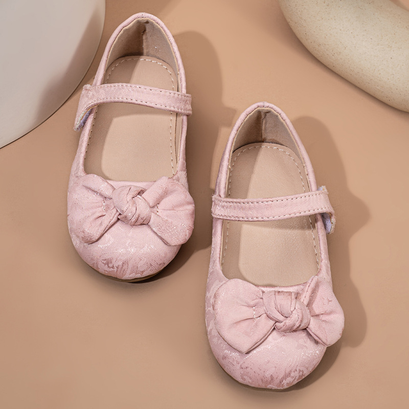 Pantofi prințesă pentru fete, închidere Velcro, stil coreean, partea superioară din pânză, talpă din cauciuc