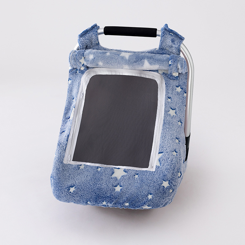 Bērnu groziņa pārklājs automašīnas sēdeklim – pretvēja, silts, flaneles audums, kas spīd tumšumā