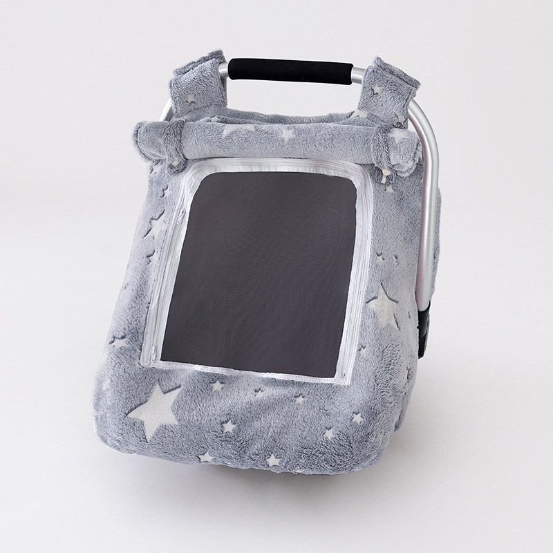 Bērnu groziņa pārklājs automašīnas sēdeklim – pretvēja, silts, flaneles audums, kas spīd tumšumā