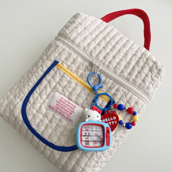 Τσάντα για καρότσι μαμά - Βαμβακερή, μοτίβο color-block, στυλ Leisure Travel, μοντέλο 666, Άνοιξη 2025