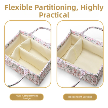 Τσάντα μαμάς με φλοράλ μοτίβο — βελούδινο υλικό, επένδυση πολυεστέρα, στυλ φρέσκο και γλυκό, εξαιρετικά ελαφριά και αποθηκεύσιμη