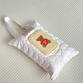 Κορεατικού στυλ με καρδιά: κρεμαστή θήκη αυτοκινήτου για χαρτοπετσέτες με καπάκι flip-top, υφασμάτινο τσαντάκι для μωρομάντηλα, quilted βαμβάκι