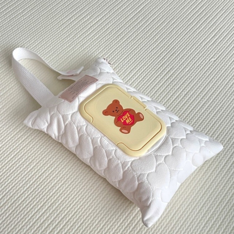 Κορεατικού στυλ με καρδιά: κρεμαστή θήκη αυτοκινήτου για χαρτοπετσέτες με καπάκι flip-top, υφασμάτινο τσαντάκι для μωρομάντηλα, quilted βαμβάκι