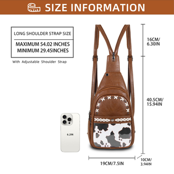 Ρετρό χειροποίητο PU σακίδιο, πολυλειτουργικό με θήκη ID και λαμιναρισμένη θήκη με φερμουάρ, φοριέται ως ώμο ή σακίδιο πλάτης, άνοιξη 2025