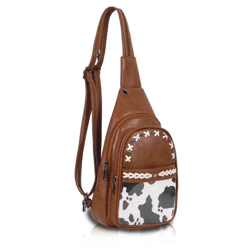 Rucsac PU retro, multifuncțional, cu buzunar ID și buzunar cu fermoar laminat, poartă pe umăr sau ca rucsac, primăvara 2025