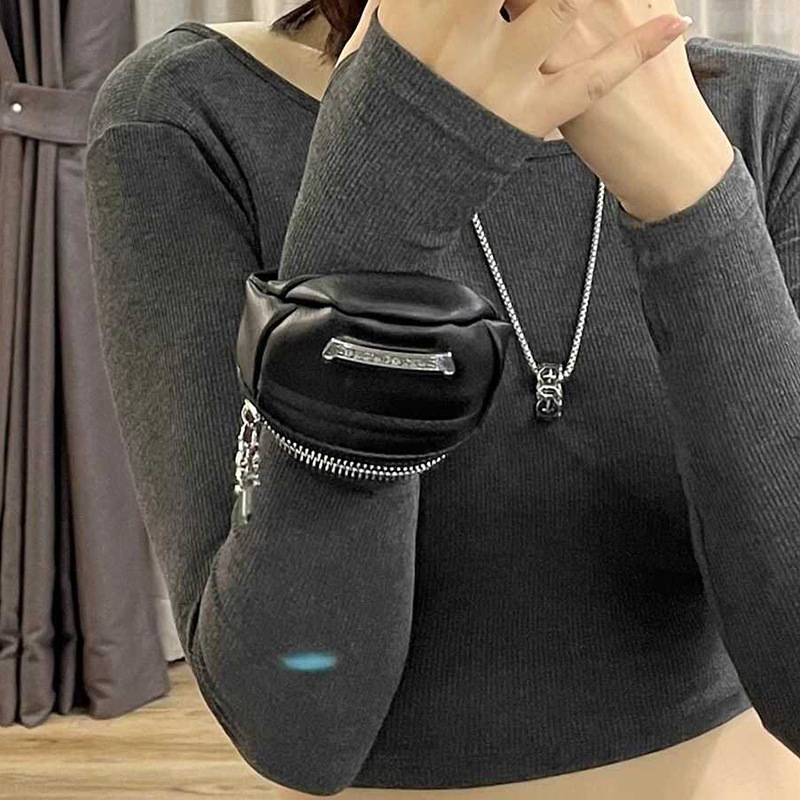 Geantă de încheietură din PU pentru femei, stil stradal, design compact, închidere cu fermoar, Rock Decca YY024, toamnă 2025