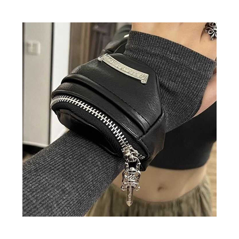 Geantă de încheietură din PU pentru femei, stil stradal, design compact, închidere cu fermoar, Rock Decca YY024, toamnă 2025