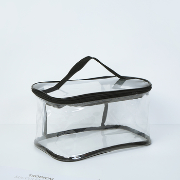 Τσάντα καλλυντικών από PVC, διαφανής και αδιάβροχη, σε στυλ τσάντας χειρός, ανθεκτική στη σκόνη και στην υγρασία