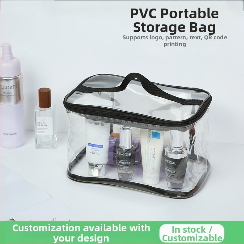 Geantă cosmetică din PVC, transparentă și impermeabilă, în stil poșetă de mână