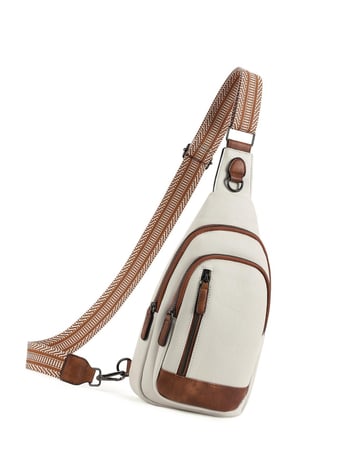 PU Τσάντα στήθους με υφή μαλακού δέρματος, αστικό στυλ τσάντα ώμου με φαρδιά ιμάντα για υπαίθριους αθλητισμούς, επένδυση πολυεστέρα, κατάλληλη για αποθήκευση βασικών αντικειμένων