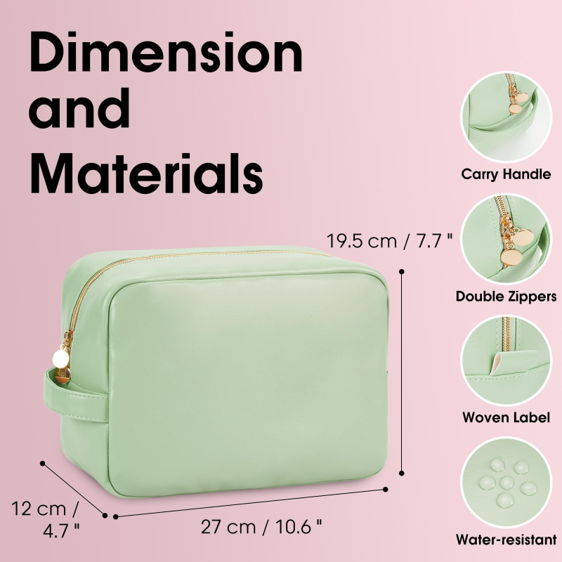 Portofel din piele PU, geantă cosmetică mini, stil urban simplu, ultra-ușor, căptușeală poliester, pentru femei