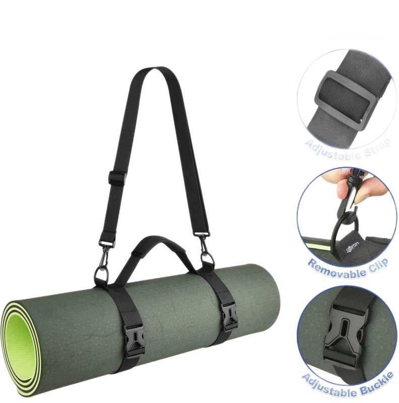 Prijenosni pojas za joga prostirku s ručkom i podesivim naramenicom, Oxford tkanina – Dodatci za jogu Supine