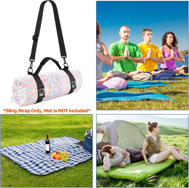 Prijenosni pojas za joga prostirku s ručkom i podesivim naramenicom, Oxford tkanina – Dodatci za jogu Supine