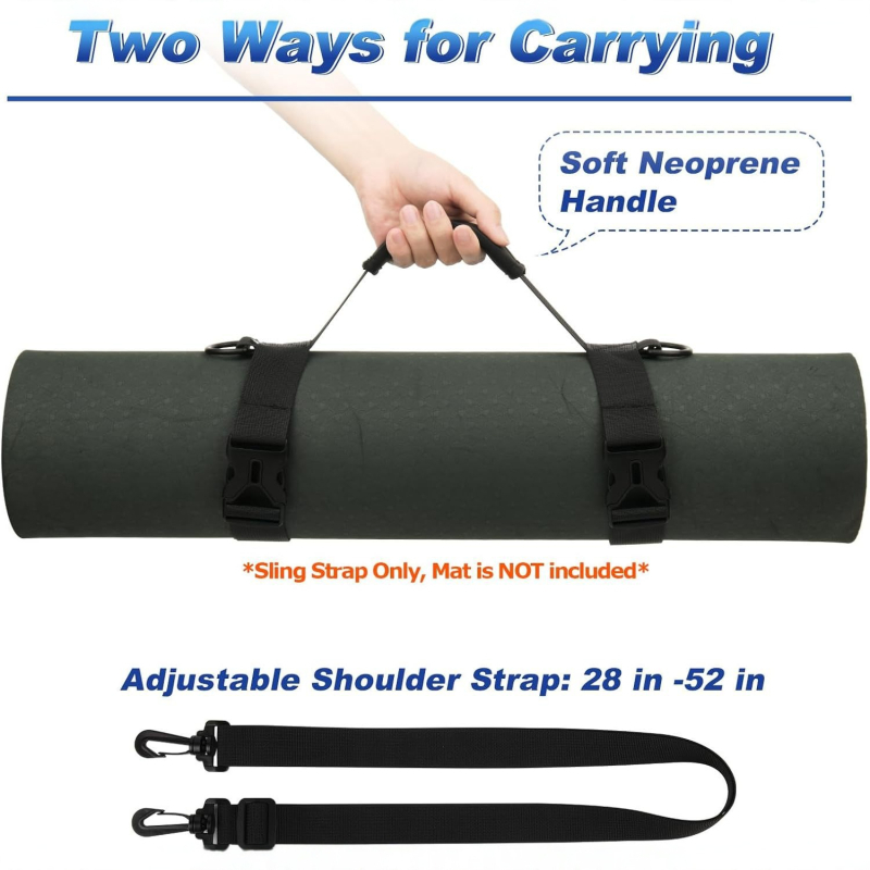 Prijenosni pojas za joga prostirku s ručkom i podesivim naramenicom, Oxford tkanina – Dodatci za jogu Supine