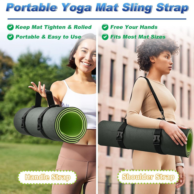 Prijenosni pojas za joga prostirku s ručkom i podesivim naramenicom, Oxford tkanina – Dodatci za jogu Supine